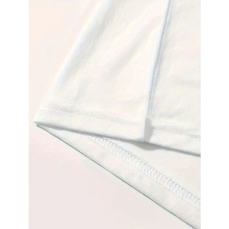 Letter Print Drop Shoulder T-shirt, Short Sleeve Crew Neck Casual Top for Spring & Summer, Women's Clothing
