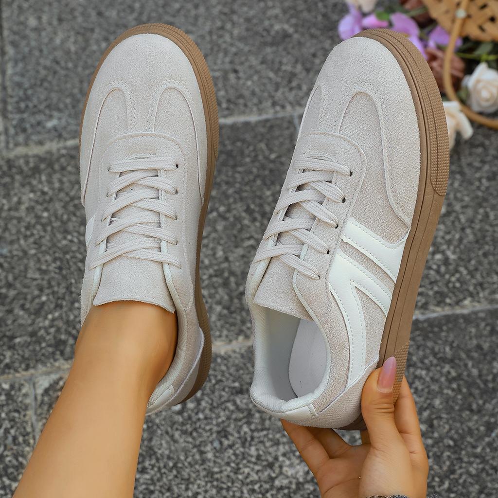 Fashion Women Tennis Sneakers Flats Ladies Mixed Colors Lace-up Vulcanized Shoes Women Spring Autumn Fashion Baotou Outdoor Sneakers
