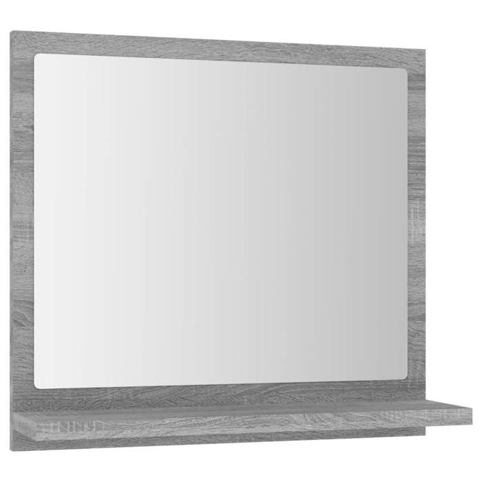VidaXL Miroir de Bain Mural Coiffeuse Miroir de Courtoisie Miroir de Maquillage Salle de Bain Intérieur Sonoma Gris 815634