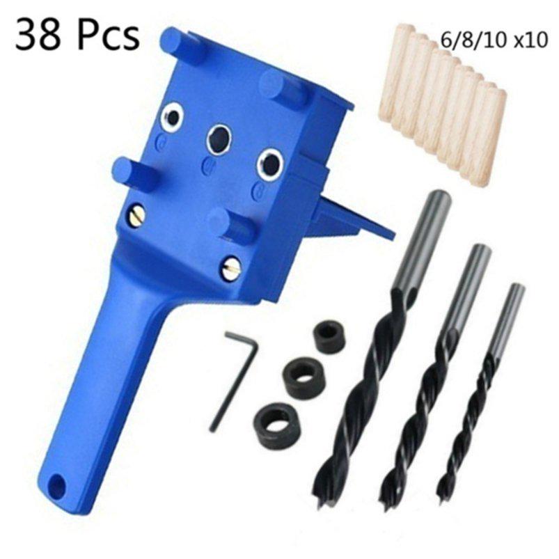 Hole Puncher Woodworking Dowel Jig Drill Handheld Woodwork Tool 1/8/38/41Pcs