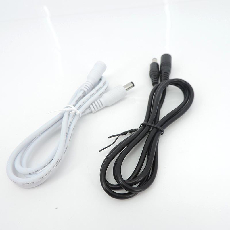 1 м белый черный DC штекер-гнездо 12 В разъем питания 5,5x2,1 мм 22awg кабель удлинитель адаптер для полосы света