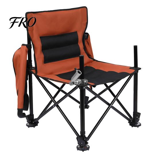 Adjustable Fishing Chair Non-slip Folding Feet Strong Load-bearing Detachable Rod Holder Optimal Positioning with Side Compact Storage Bags