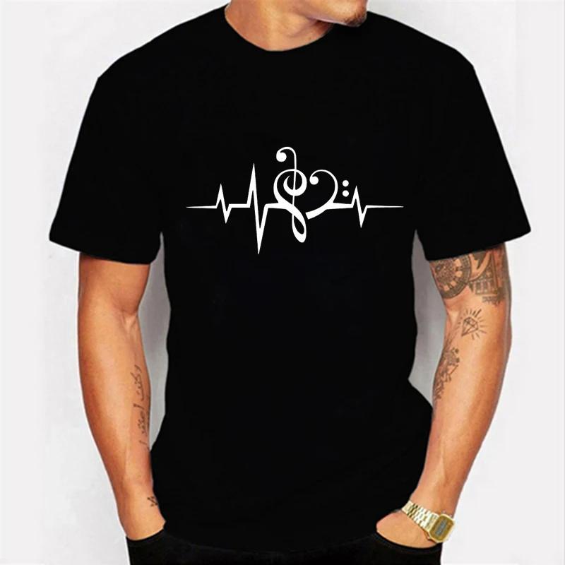 Mountain Bike Heartbeat Biking Graphics Mens T-shirts Summer Casual Short Sleeves BLACK Tshirt Clothing Tees Oversized Camiseta