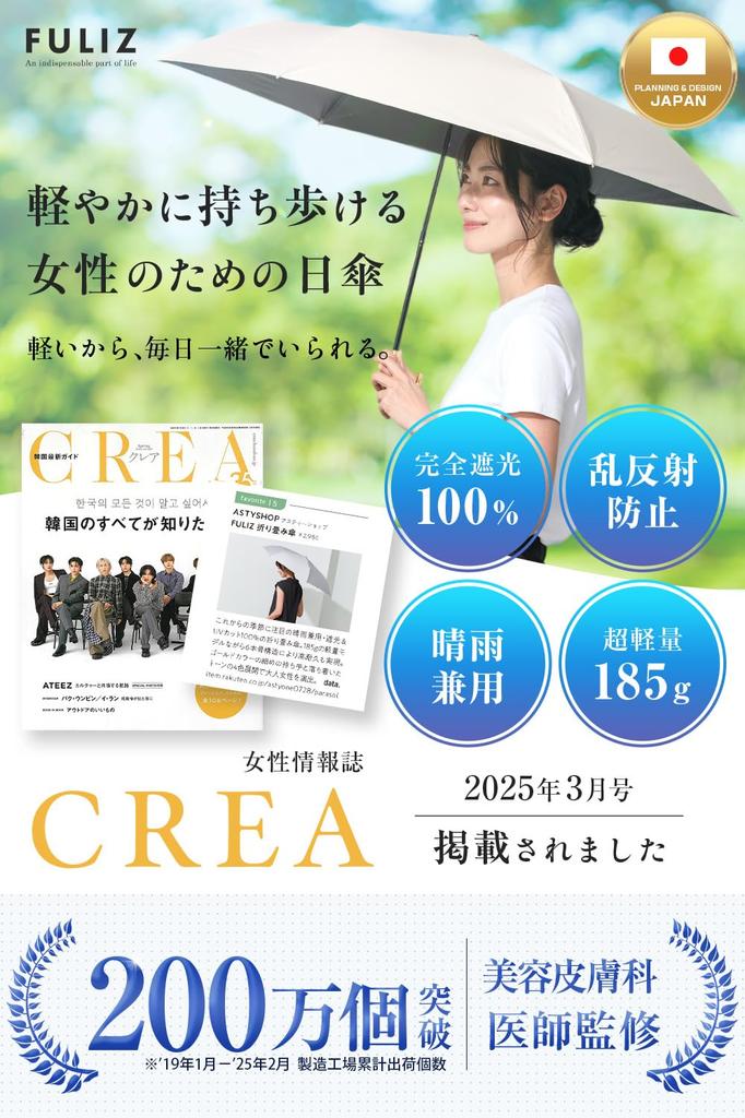 FULIZ Ультрафиолетовый свет Складной Ультра Для Солнца и Складной Зонт для Полной Блокировки Света от Дерматолога x Представлено в Зонт, Защита, 100%