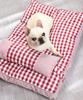 Fluffy Pet Square for Dogs and Pet Pet Pillow Removable Pillow Cover Bed, Shape, Cats, All-Season Sofa, Cushion, Included, (Small, Red)