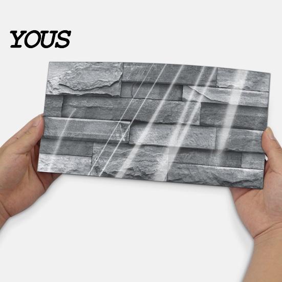 Removable Industrial Style Wall Paper 6Pcs Vintage Faux Stone Self?Adhesive Tiles, Waterproof Oil?Proof Backsplash Easy Clean Stickers Sticker,