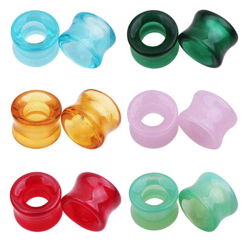 Multi-color 8-16mm Glass Plugs Flesh Tunnels Ear Expander Piercing Men Womens Ear Gauges Expander Piercing