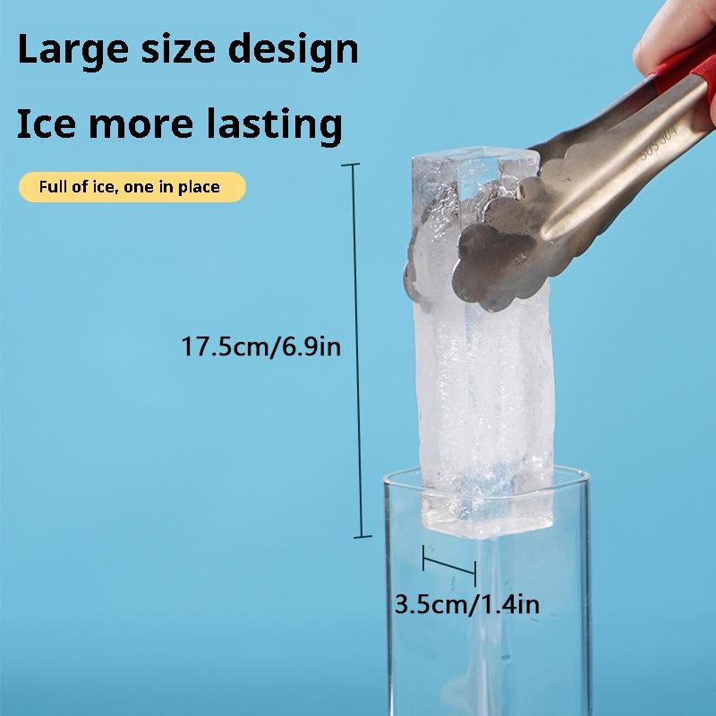 4 Grid Long Strip Ice-tray Ice Cube Tray Long Ice Stick Tray Silicone with Lid Rectangular Easy Release Ice Mold Bar Tools