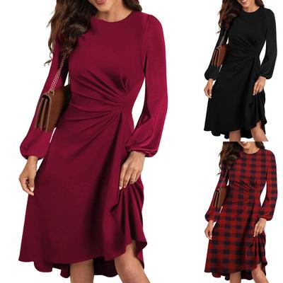 Женские модные пуловеры с круглым вырезом и длинным рукавом, узкие платья с разрезом и нестандартной формой