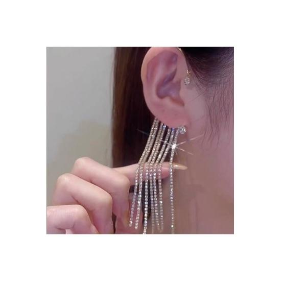 Серьги для девочек Женские ушные аксессуары Циркон Камень Висячие серьги за левым ухом