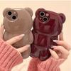 Милый 3D жидкий силиконовый чехол для телефона с медведем для iPhone15 14 13 Pro Max 11 12 XR XS X 14Max противоударный чехол