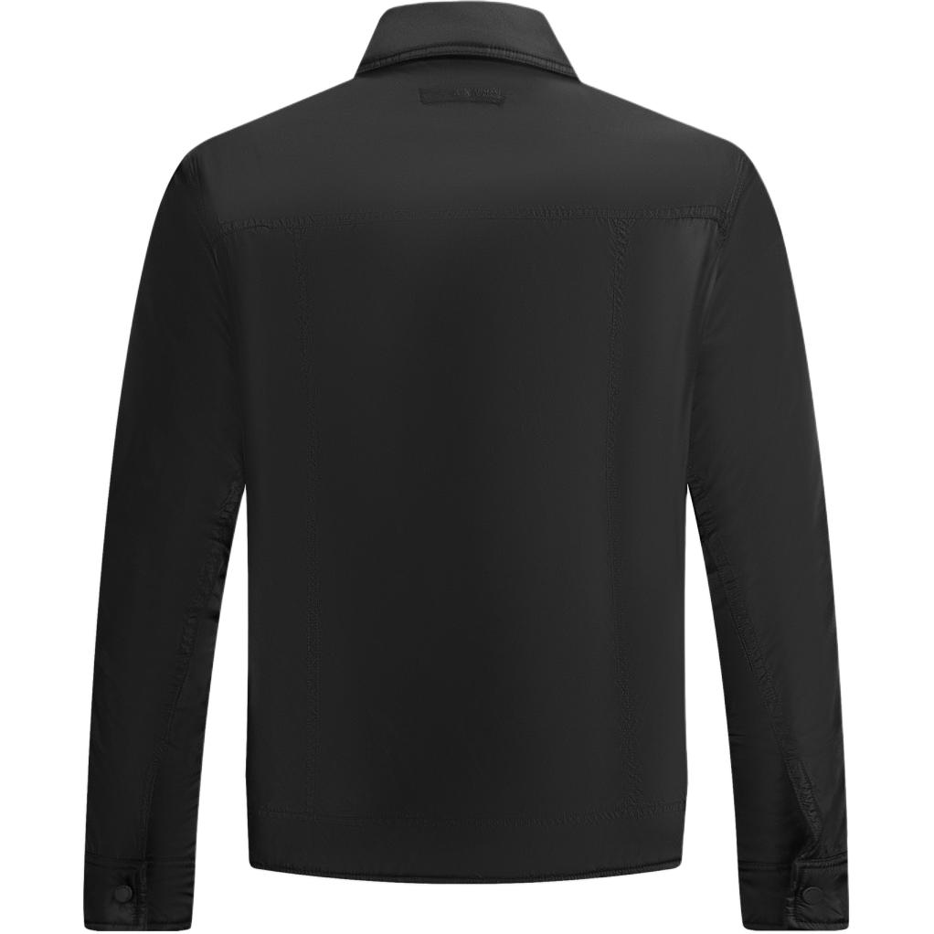 Armani Exchange Solid Color Lapel Single-Breasted Long Sleeve Cotton Jacket Men jackets Black 6DZB12-ZN4XZ-1200