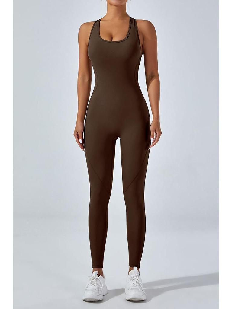 Европейский и американский сексуальный комбинезон для йоги с открытой спиной - высокоэластичные цельные брюки для активного отдыха