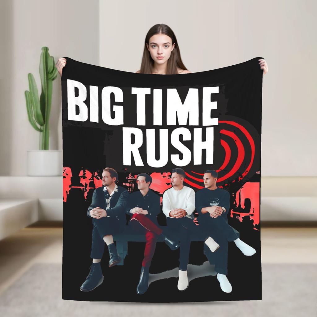 Big Time Rush Band  Flannel Blanket Winter  Super Soft Throw Blanket for Girls Boys Outdoor Funny Bedspread Sofa Bed Cover
