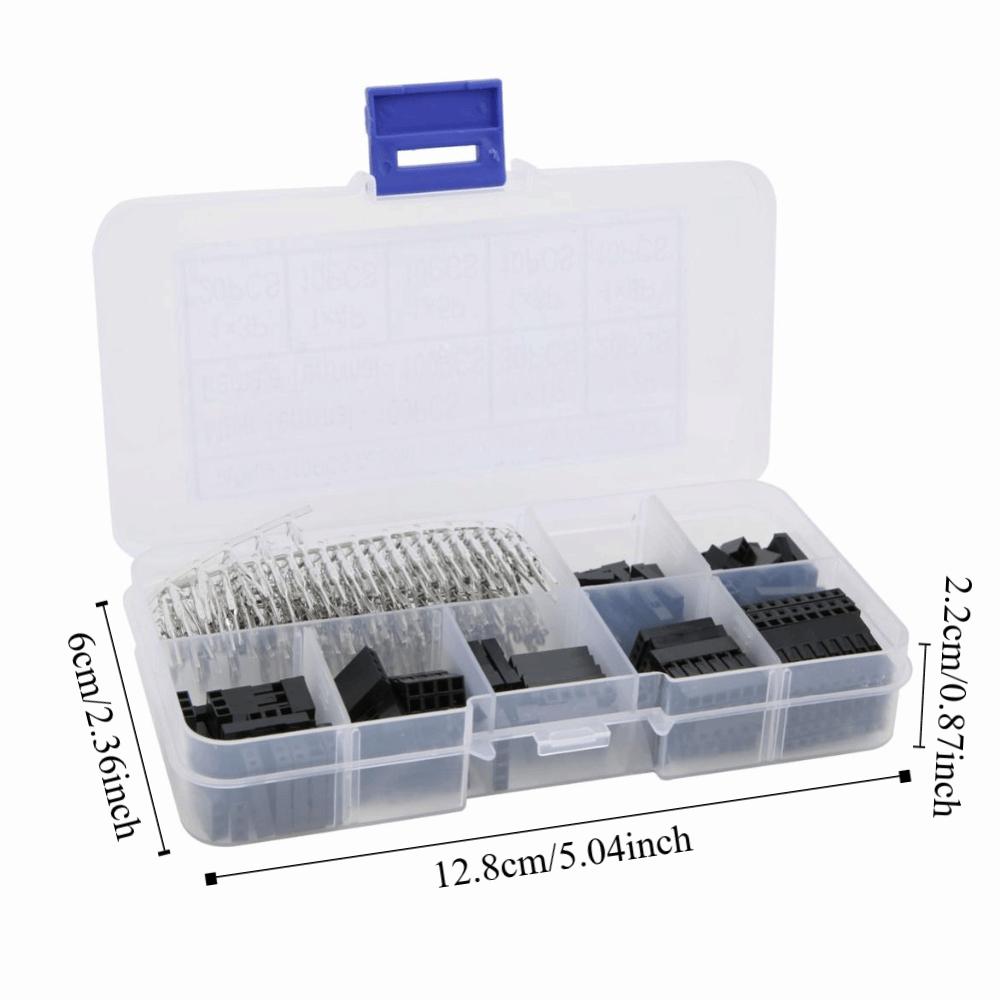310PCS 2.54mm Pitch Wire Jumper Connector 9 Value Crimp Pin Terminal Kit Electrical Connections