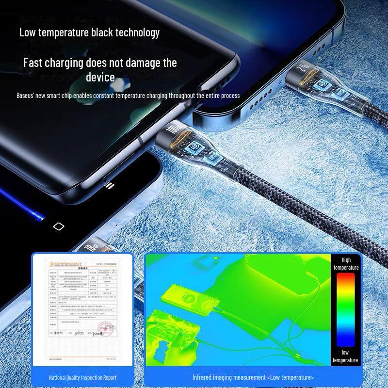 Тройной кабель для быстрой зарядки 120 Вт для устройств Apple, Android и Type-C — универсальный кабель 6A