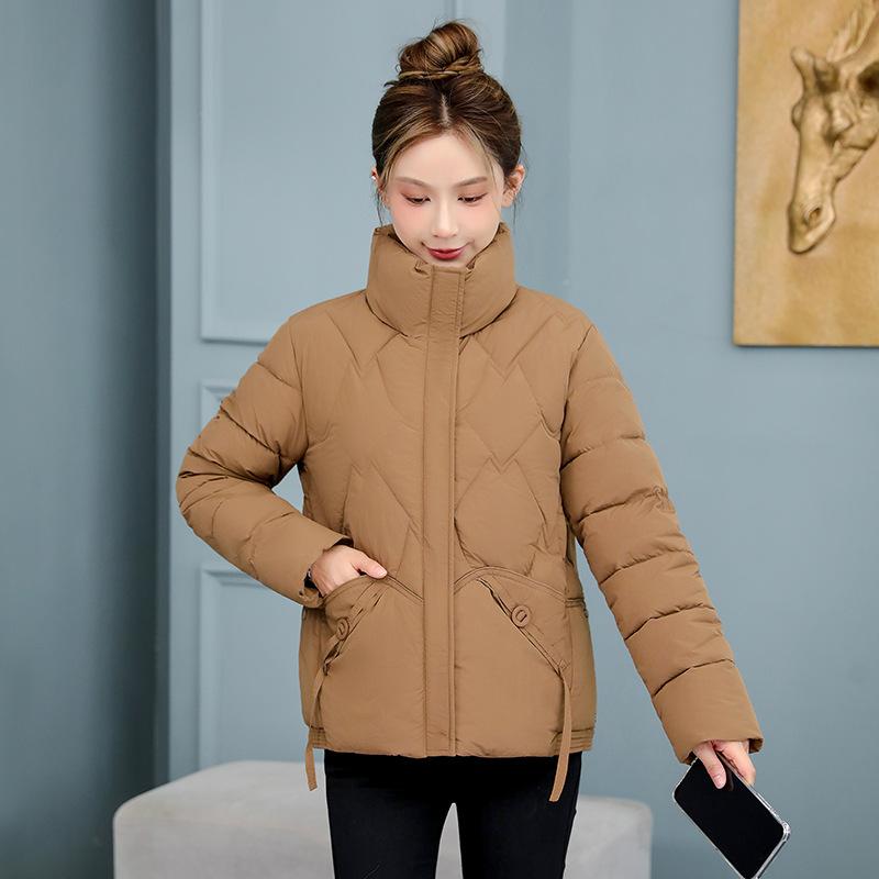 Winter Coat Women's Casual Solid Color Lightness and Thinness Short Section Cotton-padded Jacket