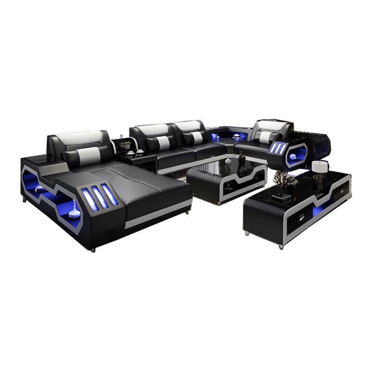 European Style LED Multifunctional Business Sofa Combo for Large Living Rooms