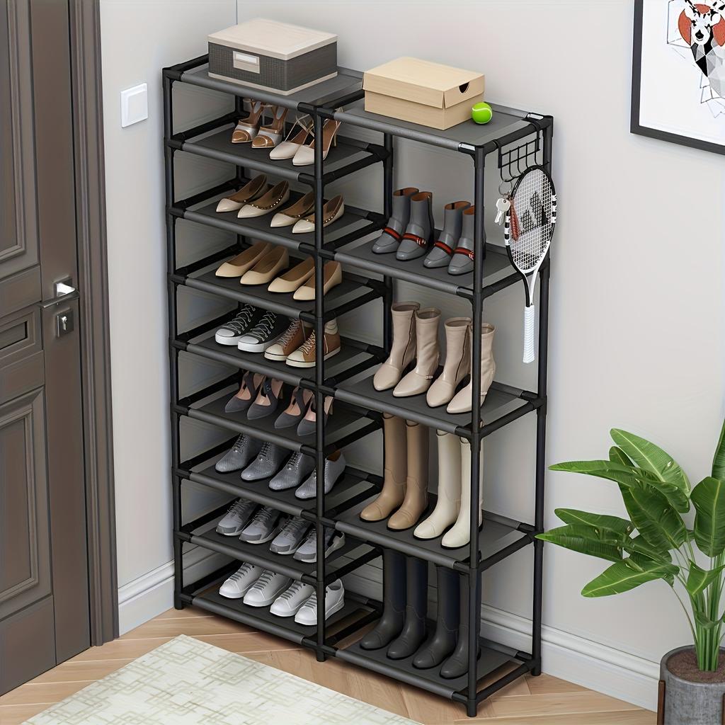 9-этажная вместительная полка для обуви, ящик для хранения, вертикальная полка для обуви, тяжелая полка для обуви, два ряда многофункциональных крючков, полка для хранения обуви