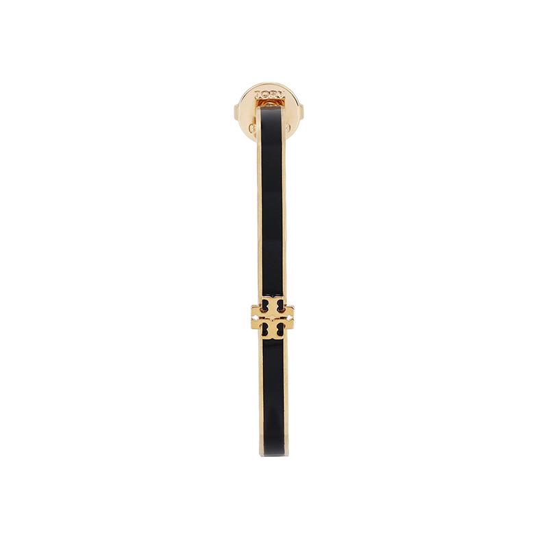 Tory Burch Логотип Латунь Эмаль Кристалл Серьги Женские серьги Черный 157204720