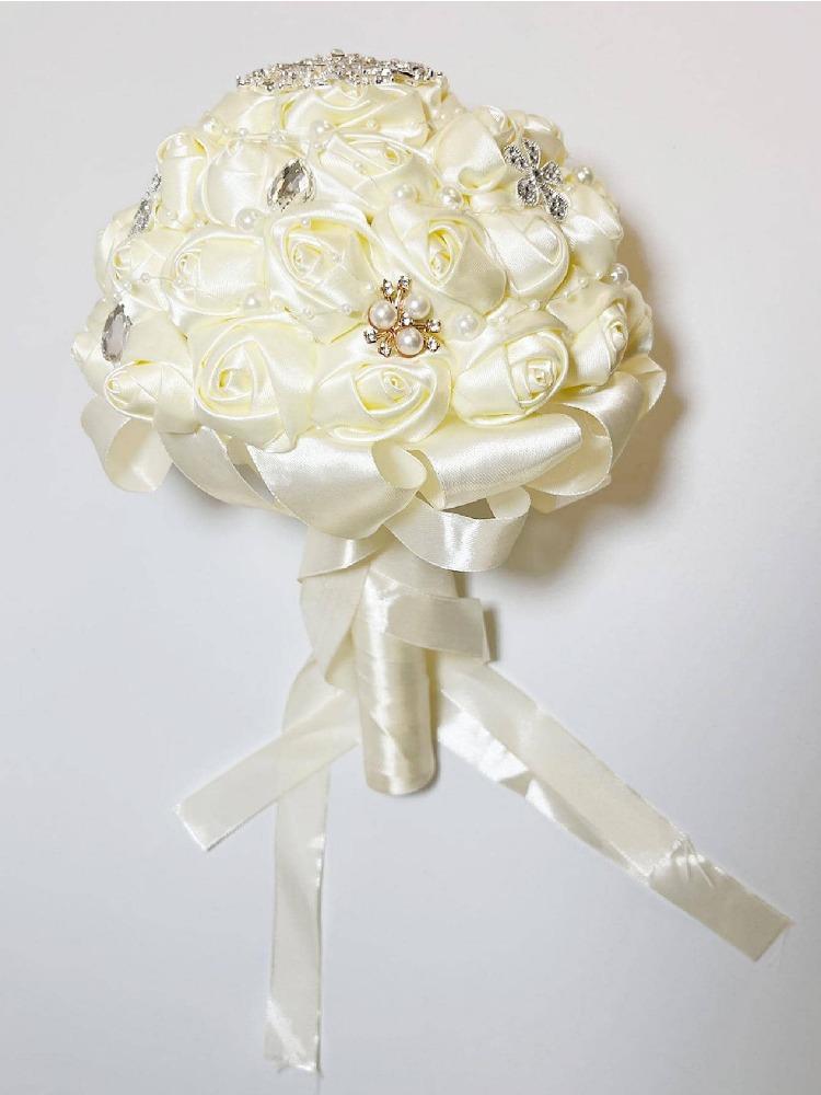1 шт. Свадебный букет Свадебный букет с бриллиантовым жемчугом Шелковый свадебный ручной букет для дома Свадебная вечеринка Украшение невесты Букет подружки невесты