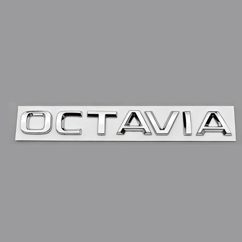 CHC1 3D ABS Chrome Black Logo Octavia Emblem Letters Car Rear Trunk Badge For Skoda OCTAVIA 1 2 3 4 A5 A7 MK3 Sticker Accessories