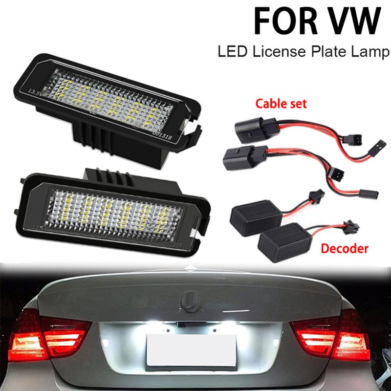 2 шт. Для VW Passat B6 B7 3G2 CC Eos Polo Golf 4 5 6 7 Для Porsche 997 Без ошибок Canbus Светодиодные фонари подсветки номерного знака в сборе