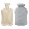 SISP Hot Water Bottle, Electric-Free, Water-Refillable, 2L Capacity, Eco-Friendly, Made with Traditional Rubber, with Cute Cover, Cold Weather Protect
