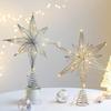 Christmas Tree Toppers Star With LED String Lights Ornaments For Christmas Home Party Decoration Festival Party New Year