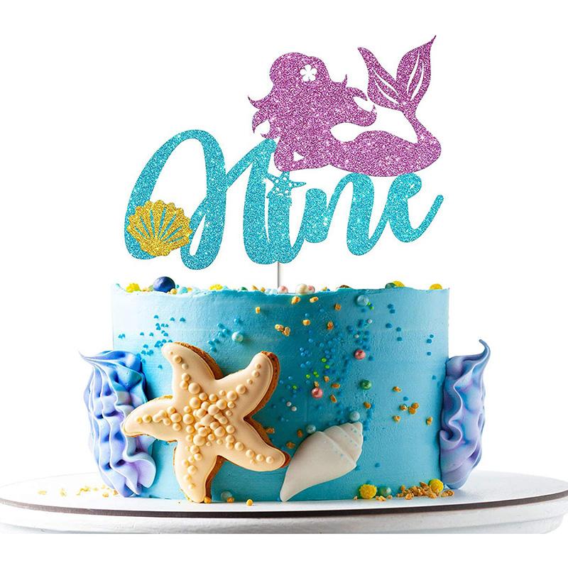 Хвост русалки С Днем Рождения Торт Украшение для вечеринки в честь Русалочки 1-10 цифр Украшения для кексов для девочек День рождения Baby Shower Декор