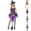 Women's Retro Halloween Costume Sexy Mesh Suspender Witch Multicolor Party Performance Costume