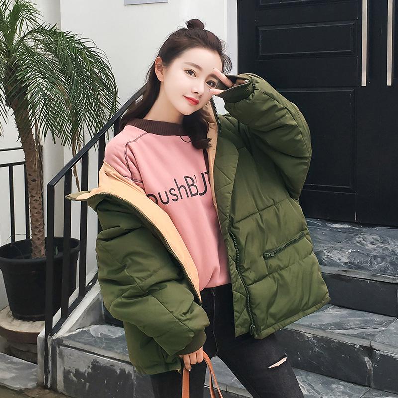 Autumn and Winter Fashion Short Cotton Jacket Women's Plus Size Hooded Jacket Thickened Warm Cotton Clothing Tide