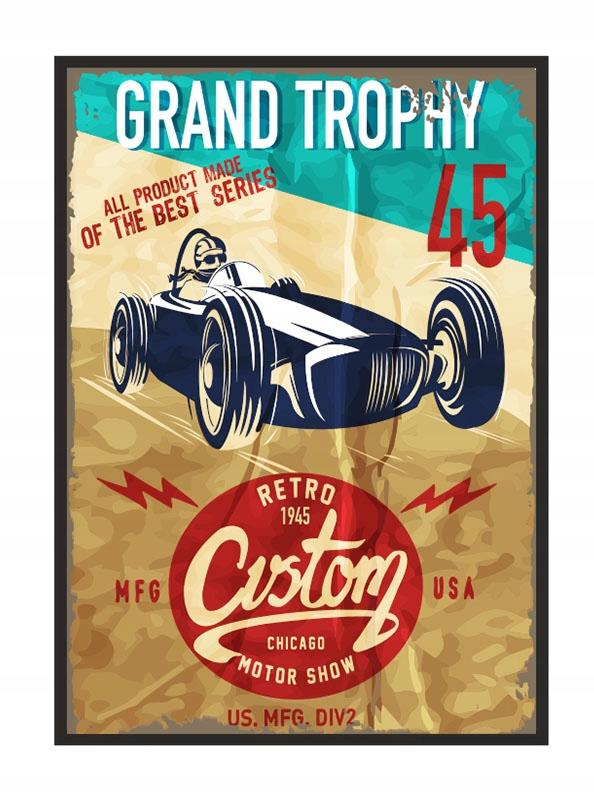 Obraz plakat w ramie 33x43 cm garaż race p1856
