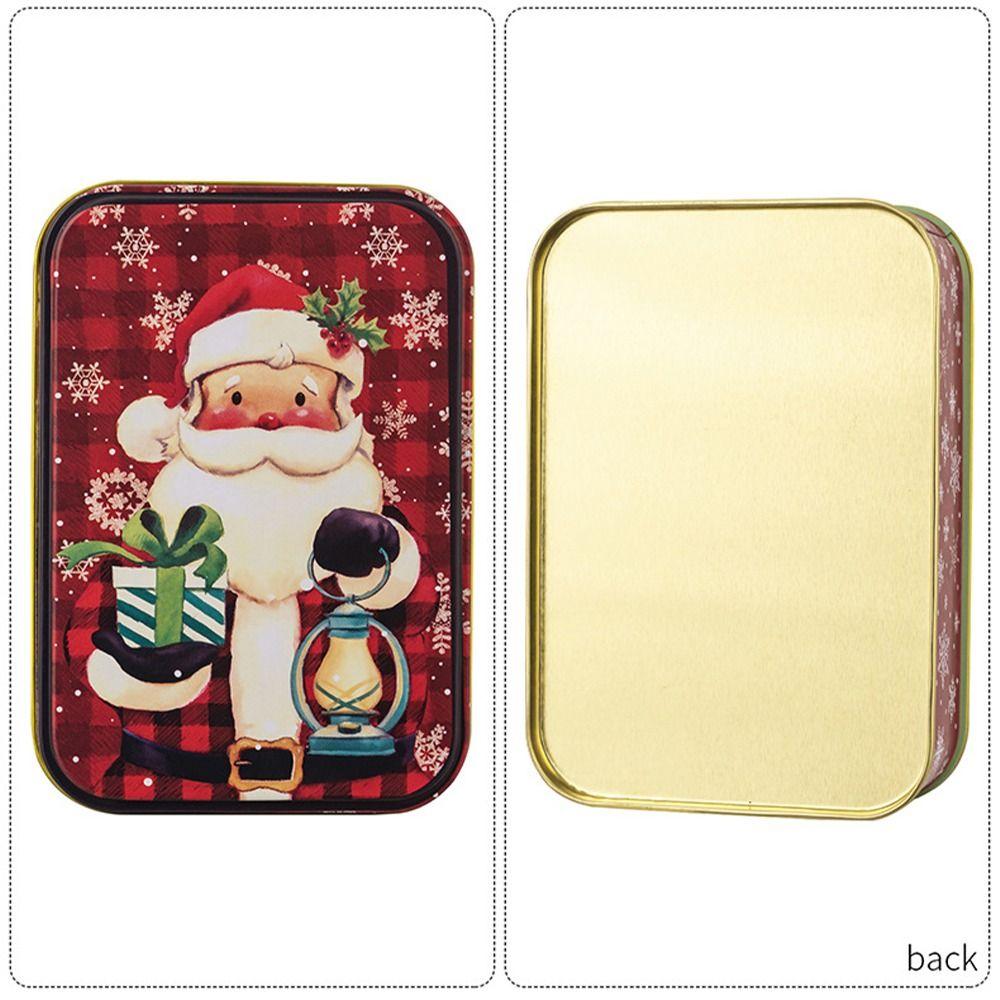 Cute Christmas Tinplate Gift Box Mini Santa Claus Tinplate Box Metal Candy Box Party Favors