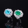 Jewelry Color Treasure Simulation Paraiba, Emerald Dan Shape 10 * 14 Hand Jewelry Ring