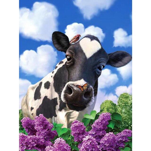 5D DIY алмазная живопись корова вышивка крестиком полная квадратная/круглая дрель Алмазная вышивка животные горный хрусталь фотографии ремесла подарок