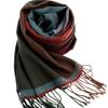 Autumn and Winter Business Men's Wool Scarf, Herringbone Pattern Two-color Warm Scarf, Korean Version of Long Spike Tassel