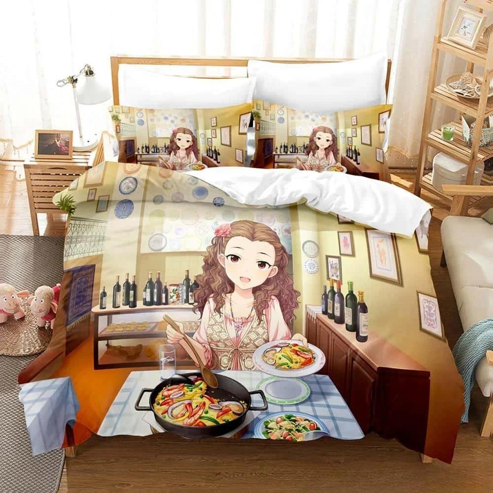 THE iDOLM@STER Cinderella Girls Starlight Stage Постельный набор Односпальный Полуторный Двуспальный Кингсайз Комплект для кровати Спальня Комплекты пододеяльников