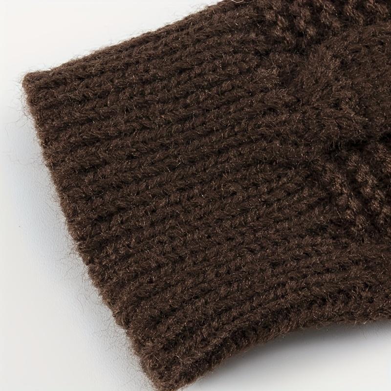 1 пара перчаток без пальцев Twist Thread, осень-зима, унисекс, шерстяные, с манжетой на запястье, однотонные, теплые, трикотажные, нарукавники