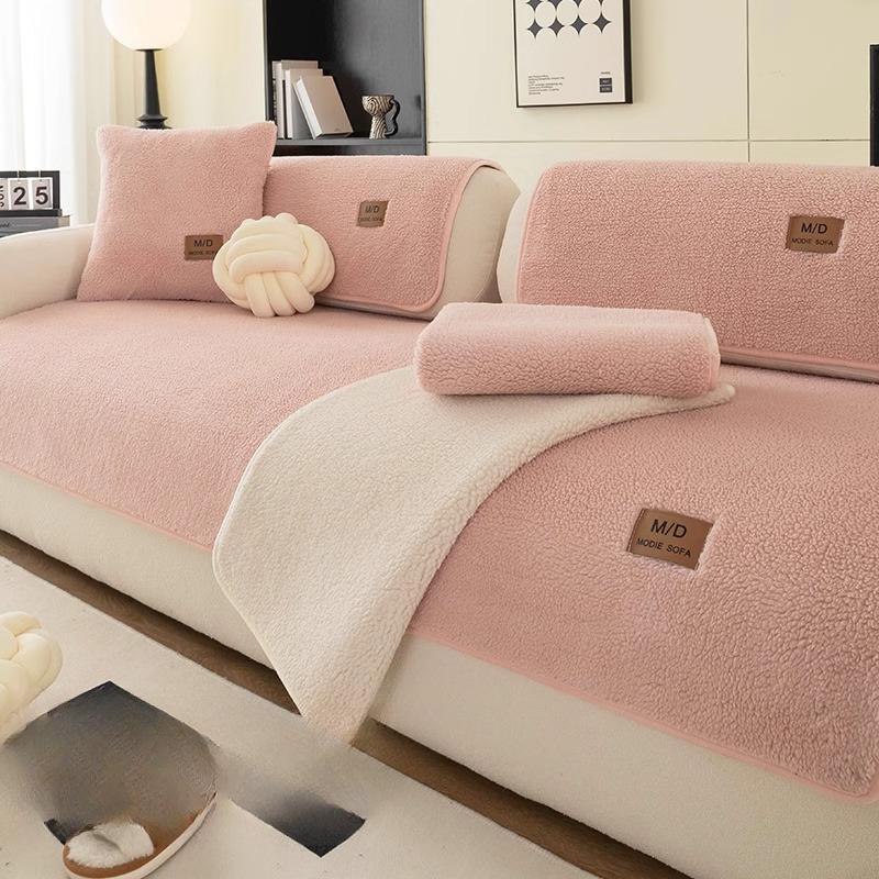 Зимняя бархатная подушка для дивана, легкая роскошная высококачественная нескользящая подушка для сиденья, однотонный чехол для дивана, тканевый чехол