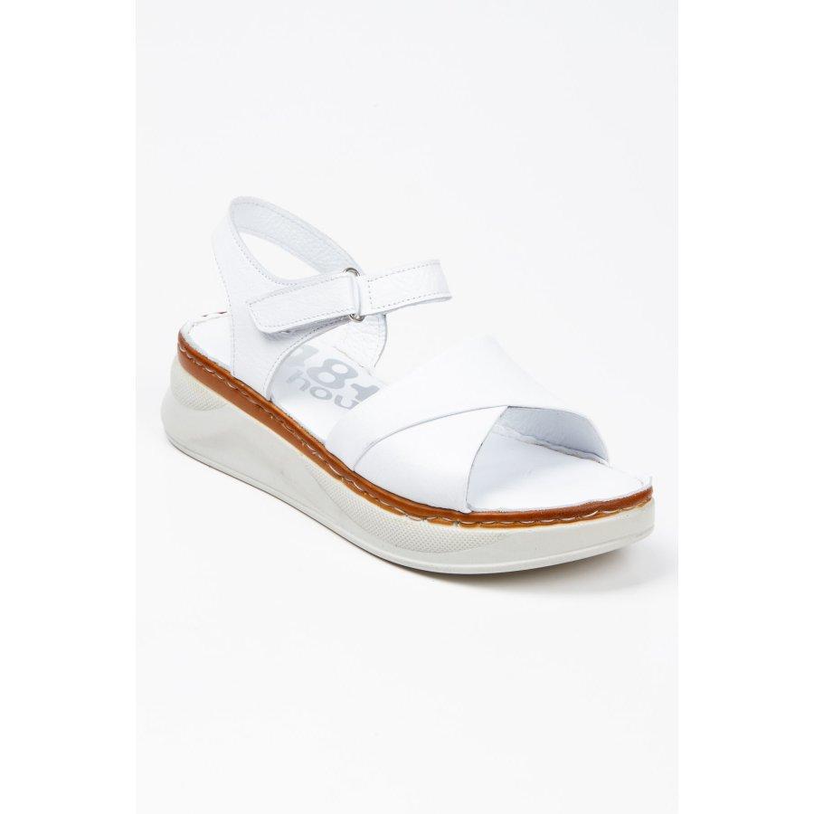 Женские повседневные комфортные сандалии на танкетке из натуральной кожи на каблуке