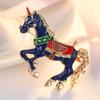 Creative Brand Design Painted Craft Enamel Horse Brooch Animal Trojan Pin Woman Child Accessories Brooches Gift