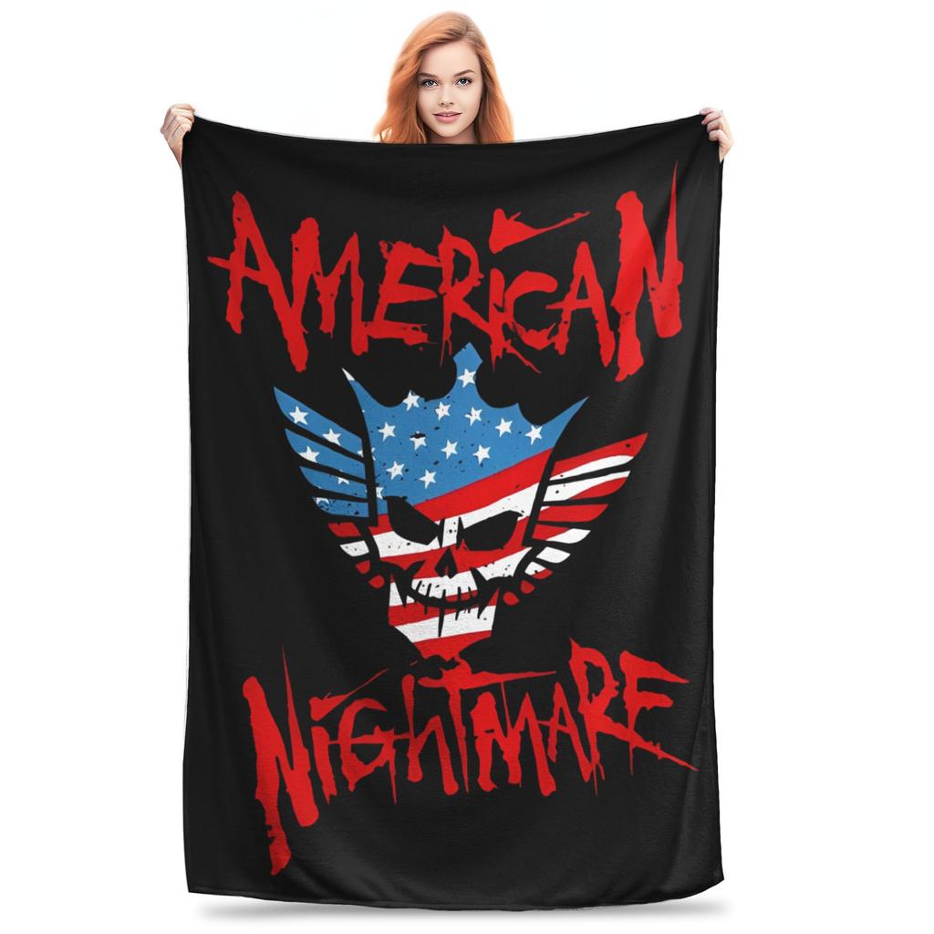 In The Ring Nightmares Wrestler Blankets Fleece Cody Rhodes Super Warm Throw Blankets for Car Sofa Couch Bed Rug
