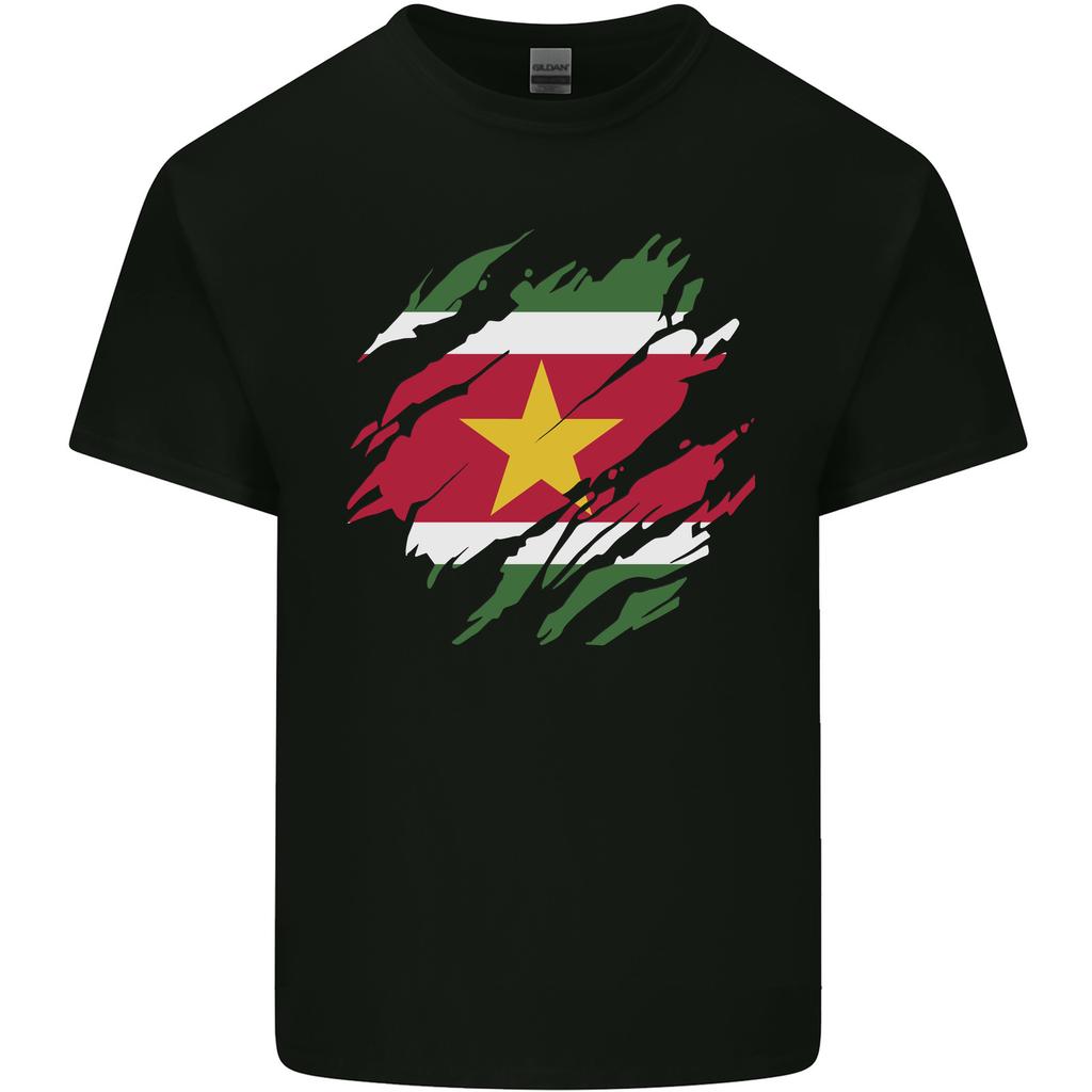 Torn Suriname Flag Suriname Day Football Unisexs Light Cotton TShirt