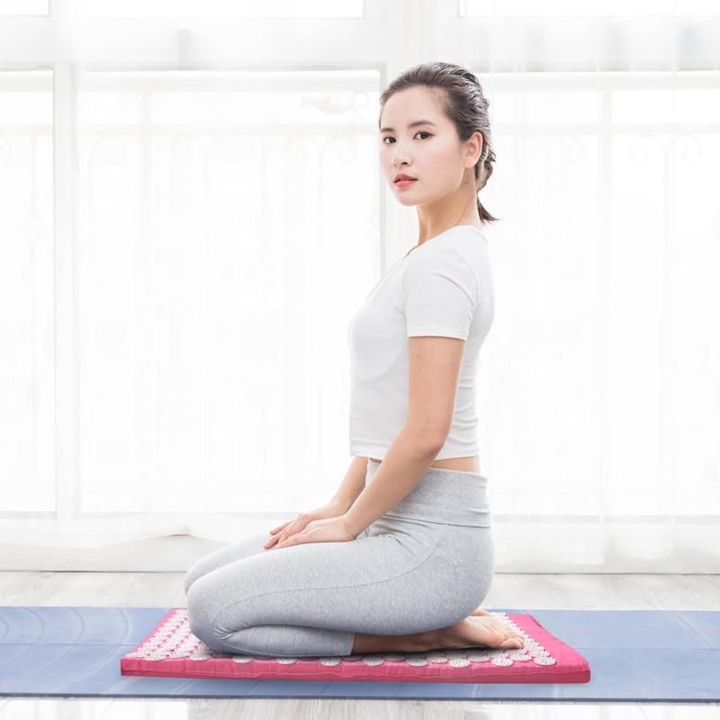 Коврик для йоги, массажа и акупрессуры с подушкой для головы для расслабления спины и ног