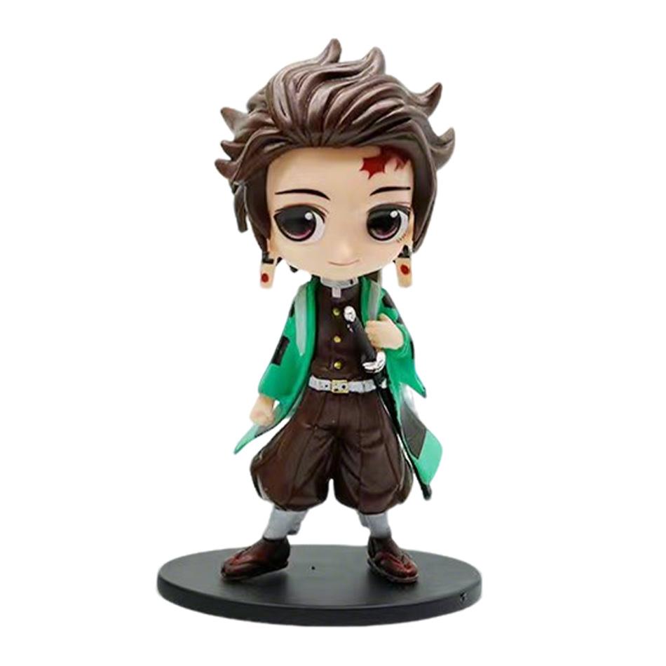 Demon Slayer 8Pcs/Set Q Version Figures Tanjiro Nezuko Rengoku Mitsuri PVC Collectible Model Toy Gift for Anime Fans