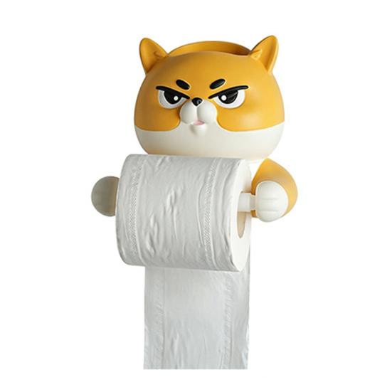 Paper Towel Holder, with Top Phone Holder Cartoon Design, Waterproof Moisture-Proof Wall Mounted Bathroom Accessory