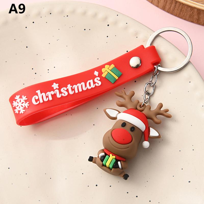 Креативный милый рождественский брелок-подвеска Санта-Клаус Снеговик Лось Рождественская елка Мультфильм Пара Автомобиль Рюкзак Подвеска Украшение