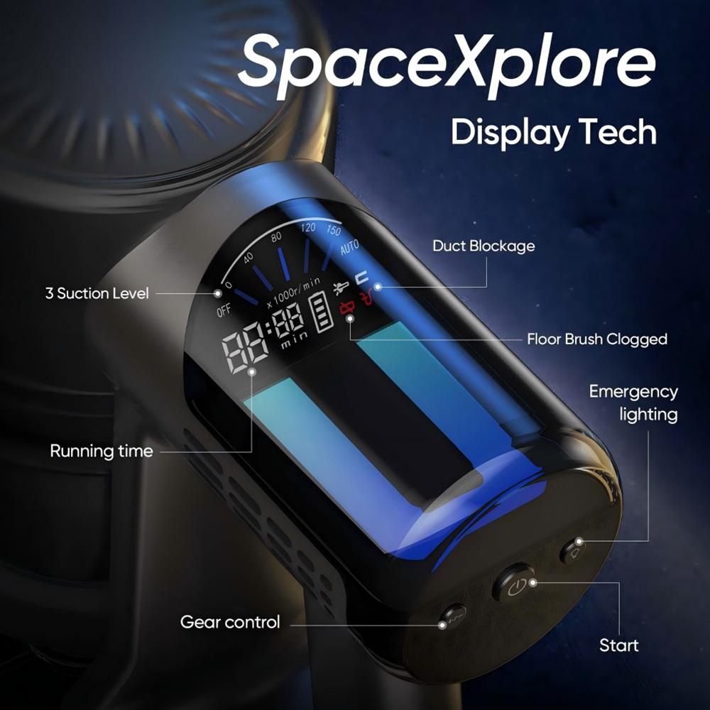 Беспроводной пылесос MOOSOO TD1-Mate, мощность всасывания 33 кПа, светодиодный дисплей, время работы 45 минут, бесщеточный двигатель 420 Вт