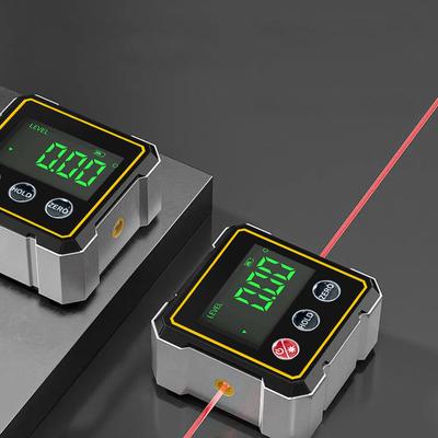 4-сторонний магнитный инклинометр Зарядка через USB Цифровой инструмент для измерения угла Настольная пила Торцовочный транспортир Подвесной уровень